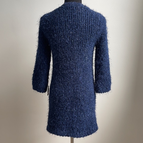 Zara navy eye lash fluffy cardigan - Picture 5 of 6